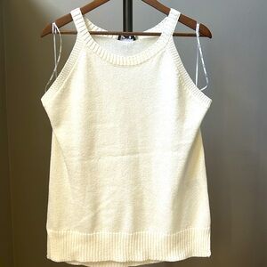 DKNY Large woven off white sleeveless top